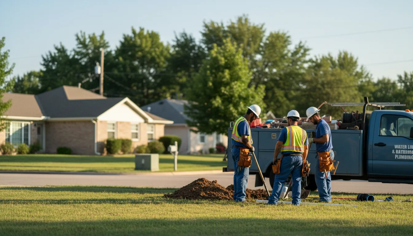 Residential water line and bathroom plumbing service in Shoals, IN